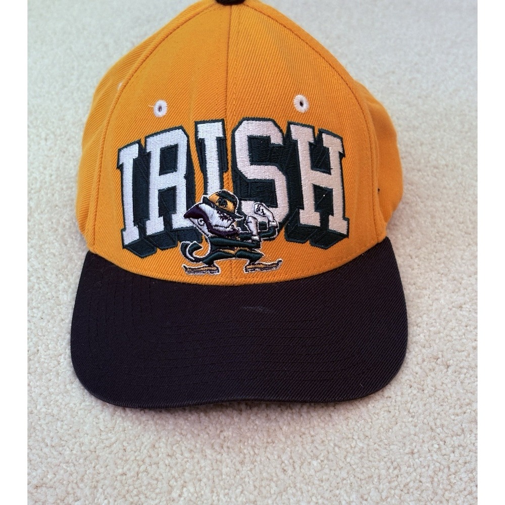 Vintage Notre Dame Fighting Irish HatLeprechan Yellow Green Embroidered NCAA